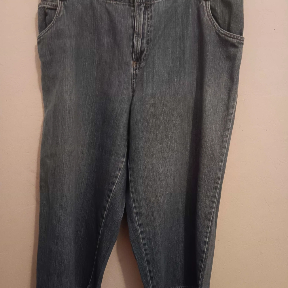 Basic Editions Gaucho Pants, Women’s Plus 22W Elastic Pants Y2K Pockets Wide Leg